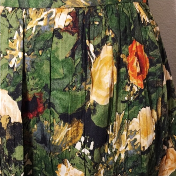 Jack By BB Dakota Green Floral Pleated Skirt - Picture 4 of 8